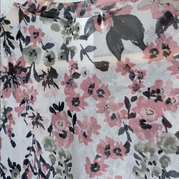 Full Titlt Floral Mesh Peplum Blouse - Picture 4 of 7